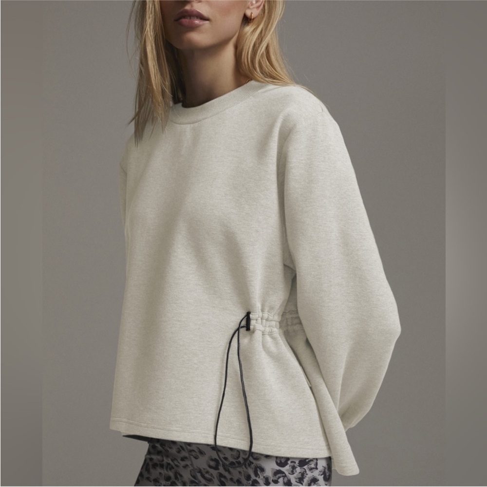Varley Bella Crew Neck Drawstring Waist Pullover Relaxed Fit Sweatshirt Sz med